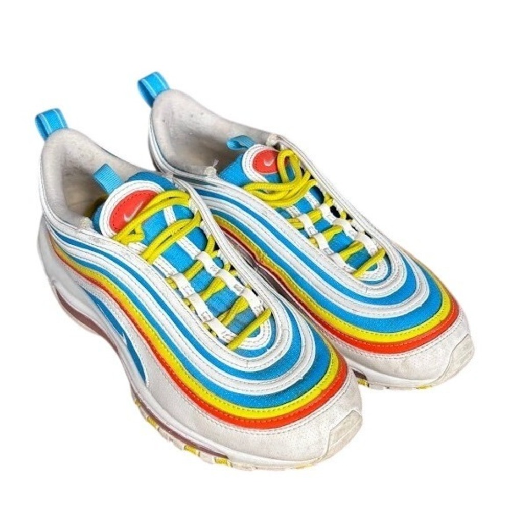 Nike Air Max 97 Retro GS‎ White Blue Red Yellow Kids Youth Sneakers